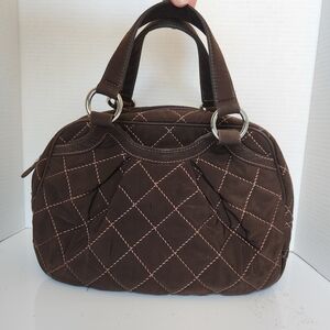 Vera Bradley Espresso Brown Quilted Bowler Bag